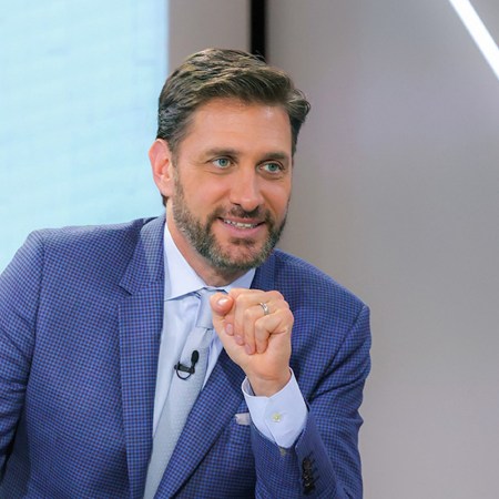 Mike Greenberg on a TV show set