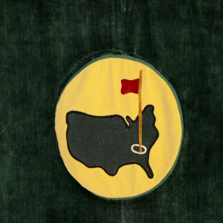 Closeup of Masters logo on Sunday at Augusta National. Augusta, GA 4/10/2022