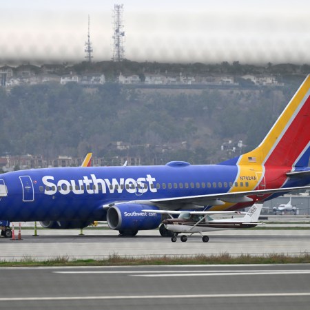A Southwest Airlines airplane on the tarmac. The airline has partnered with Amazon Web Services to hopefully increase its "operational resiliency."