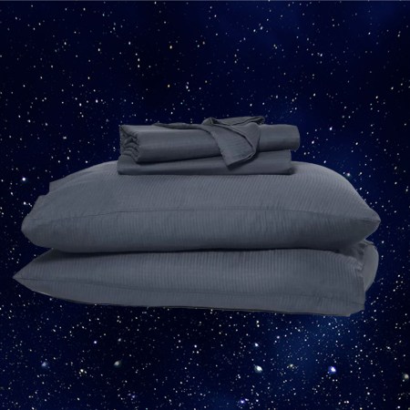 a collage of sleep products of a dark sky background