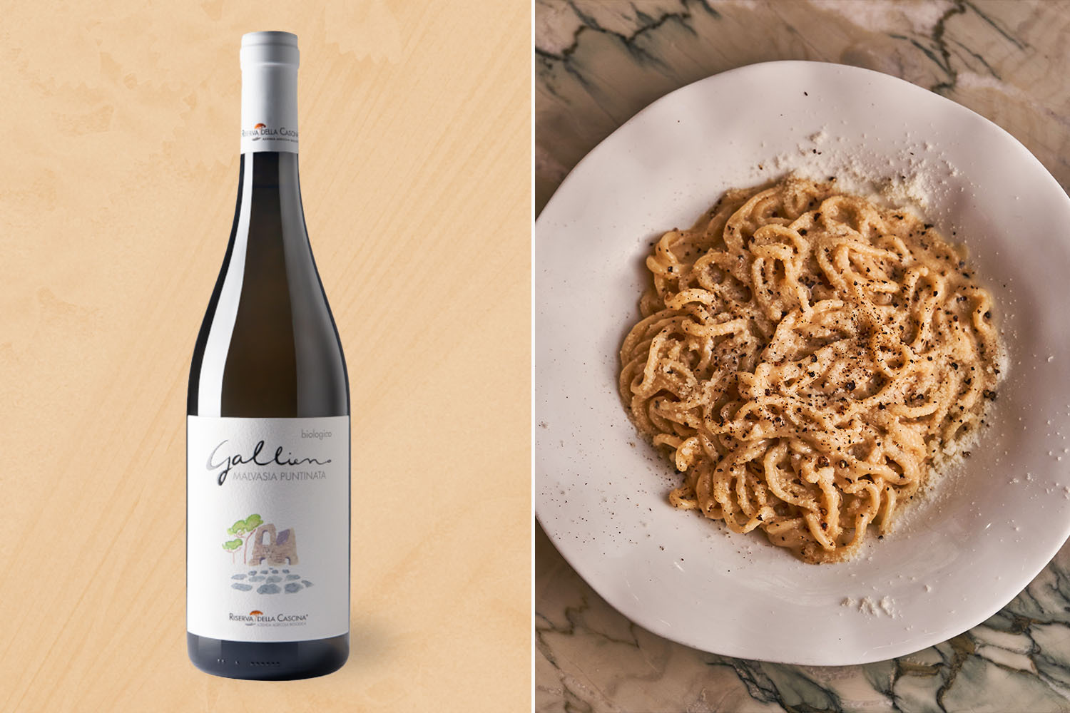 cacio e pepe and wine pairing