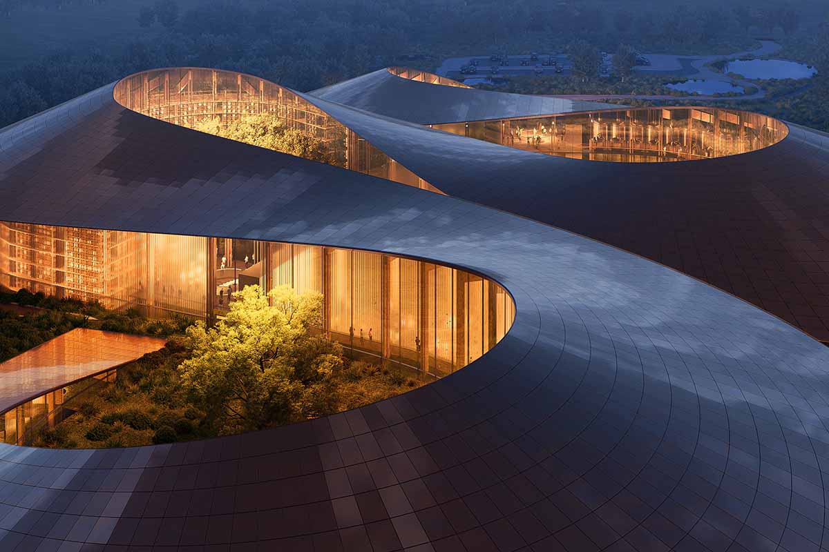 A close-up rendering of the new Blue Run Distillery