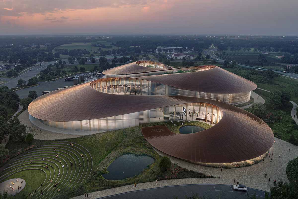 A rendering of the new distillery and HQ of Blue Run Spirits