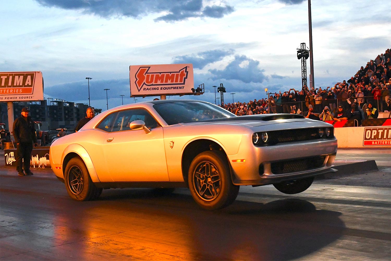 The 2023 Dodge Challenger SRT Demon 170 muscle car at the Las Vegas Motor Speedway on March 20, 2023