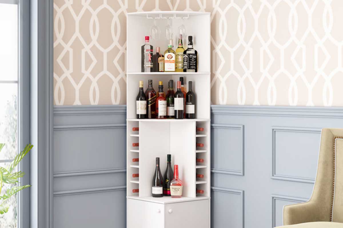 Ebern Designs Corner Bar Cabinet