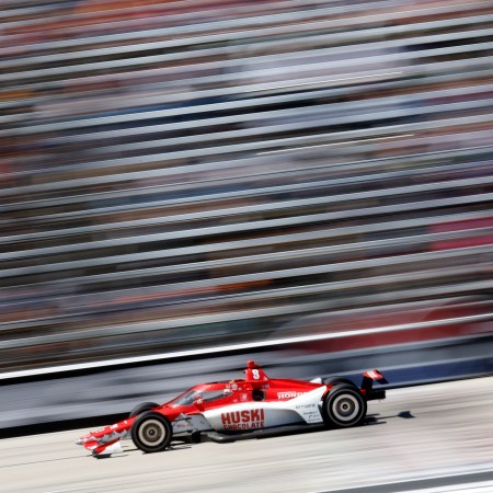 A shot of Marcus Ericsson's racecar in motion.