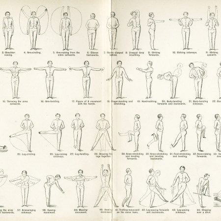 A pictograph of exercises. There is a quick fitness test you can take at home to see if you're fit.