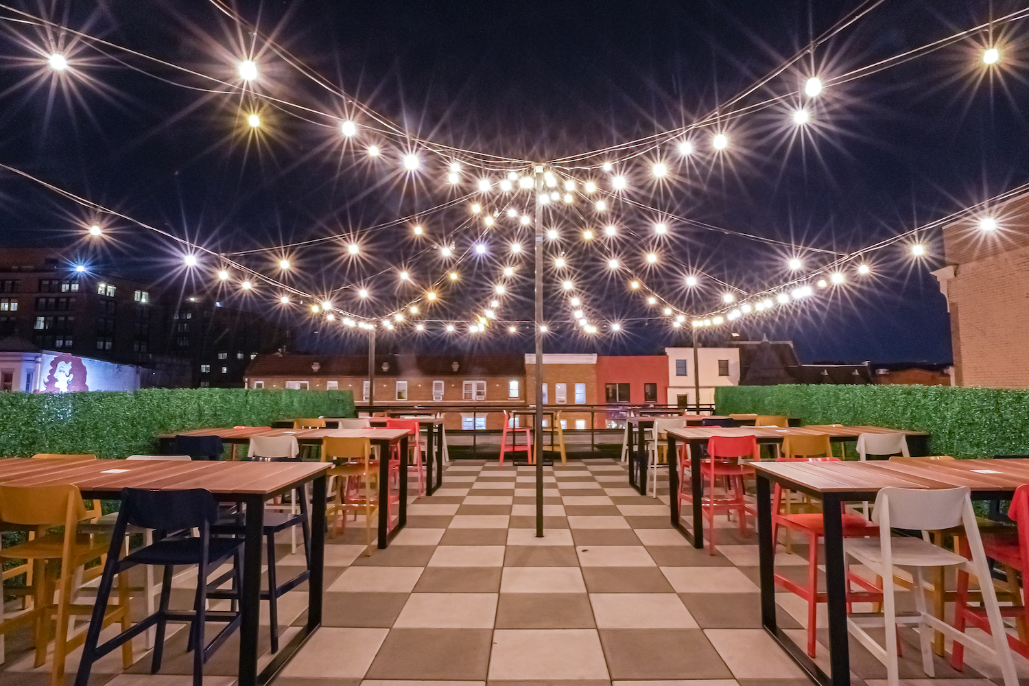 A wide shot of Baja Tap's rooftop