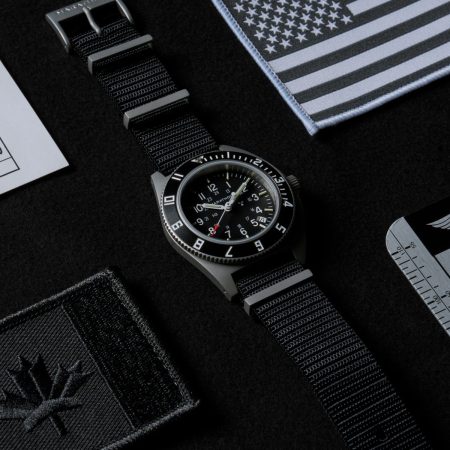 A black watch on display