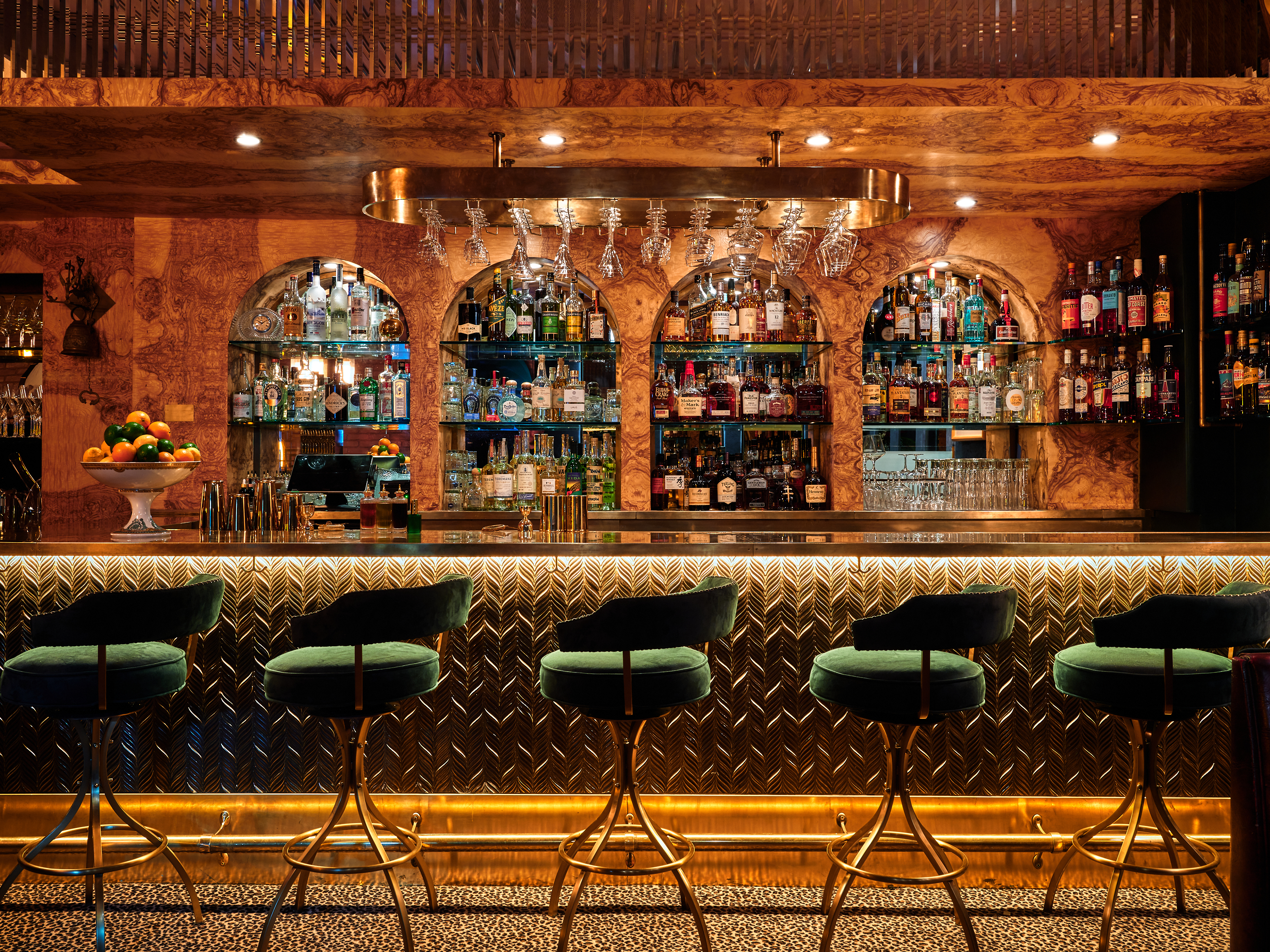 A dimly lit bar