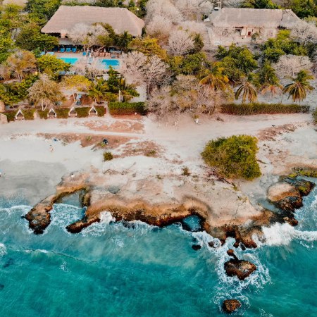 blue apple beach house from above