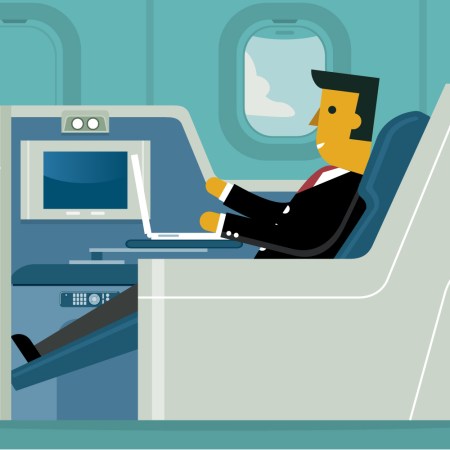 Illustration of a passenger in business class