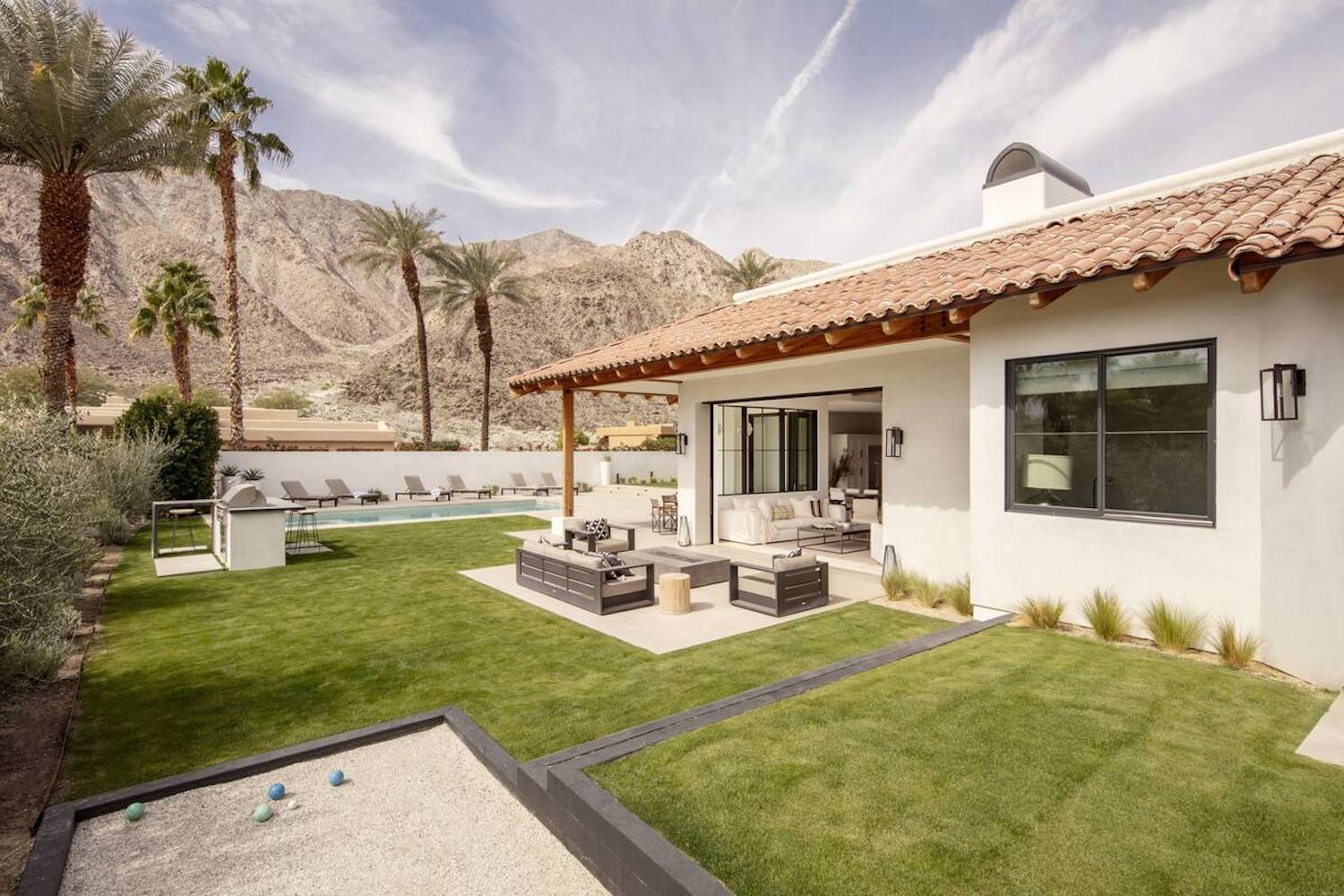 Casa La Quinta, pool and bocce ball court.