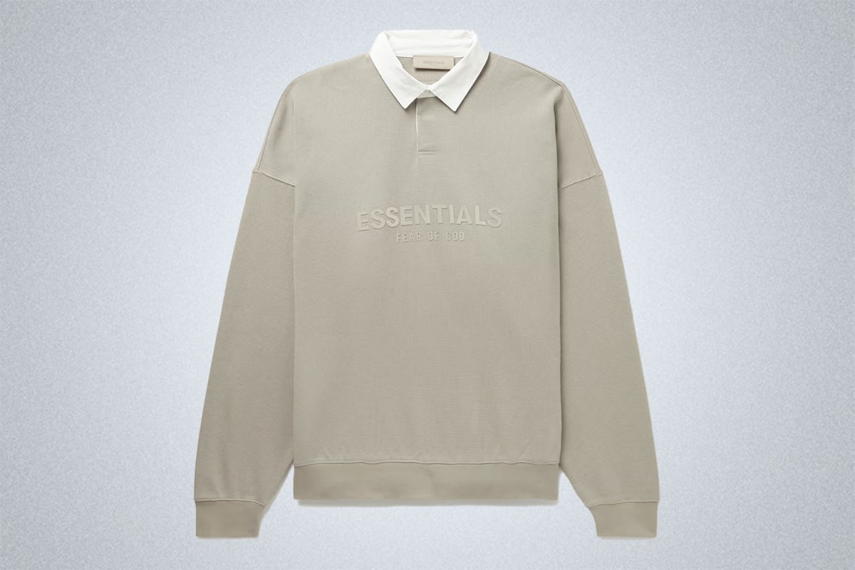 Fear of God Essentials Poplin-Trimmed Waffle-Knit Cotton Rugby