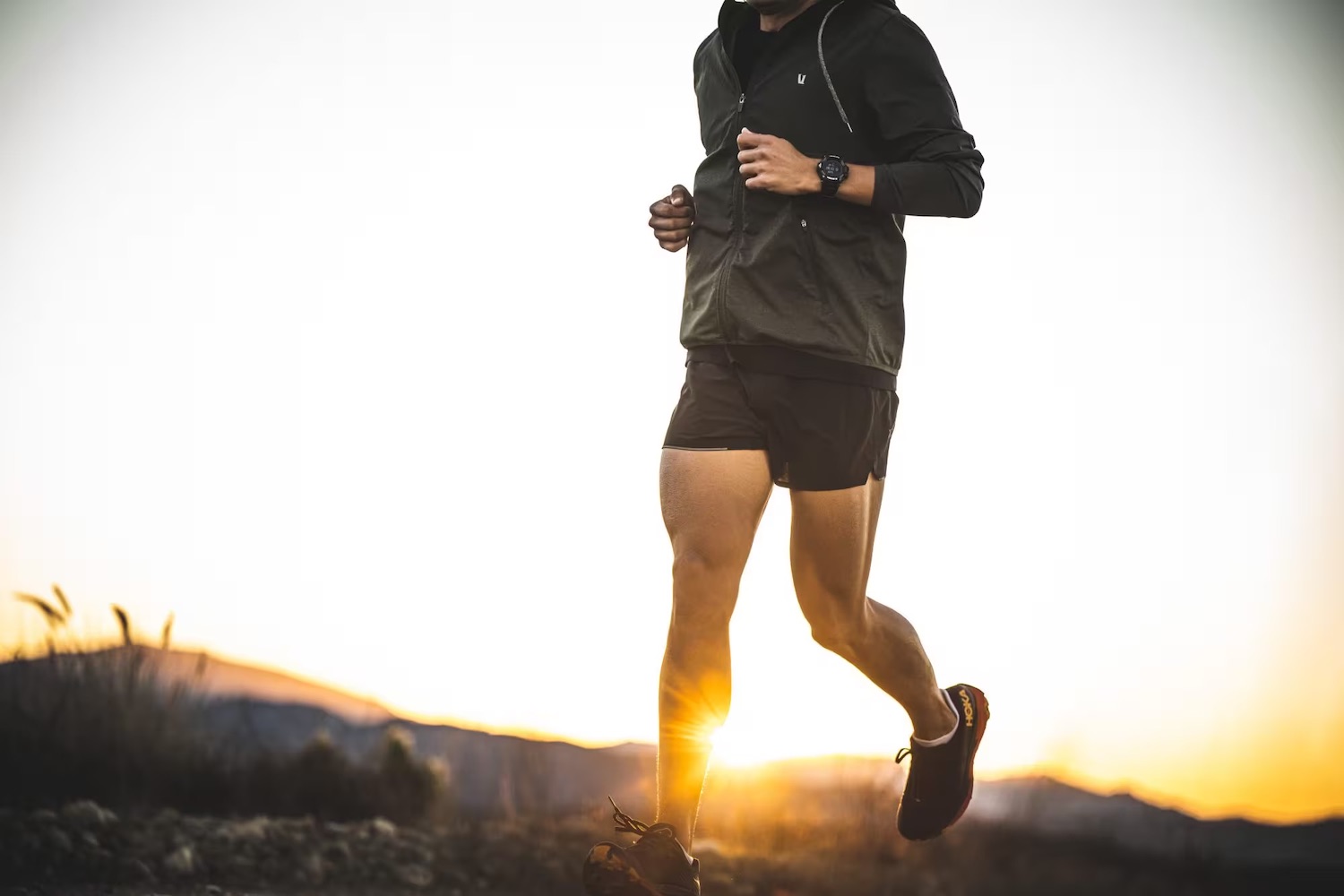 a model wearing a G-Shock sports watch running