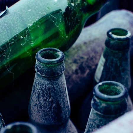 A bunch of old beer bottles