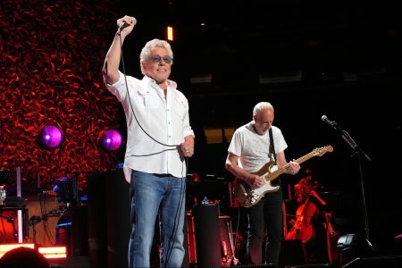 Roger Daltrey and Pete Townshend of The Who perform onstage at Madison Square Garden on May 26, 2022 in New York City.