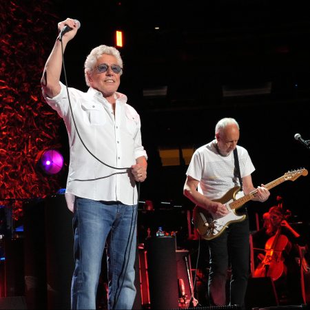 Roger Daltrey and Pete Townshend of The Who perform onstage at Madison Square Garden on May 26, 2022 in New York City.