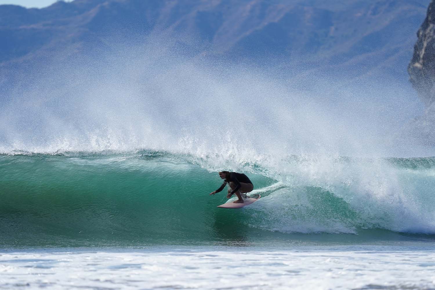 Hanna Storensten getting barreled at Witches Rock