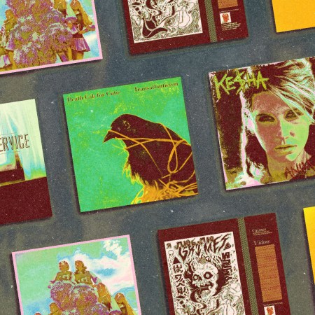 most millennial album covers on a gray background, by Death Cab, KeSha, Frank Ocean and more