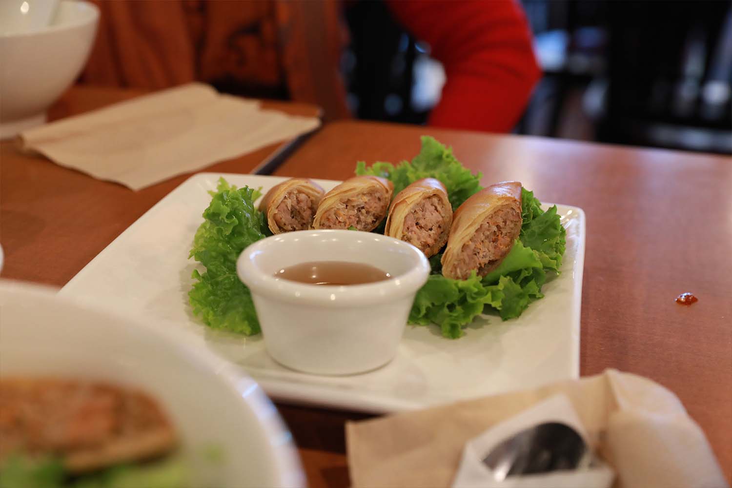 Vermicelli-stuffed egg rolls from Noodlelicious