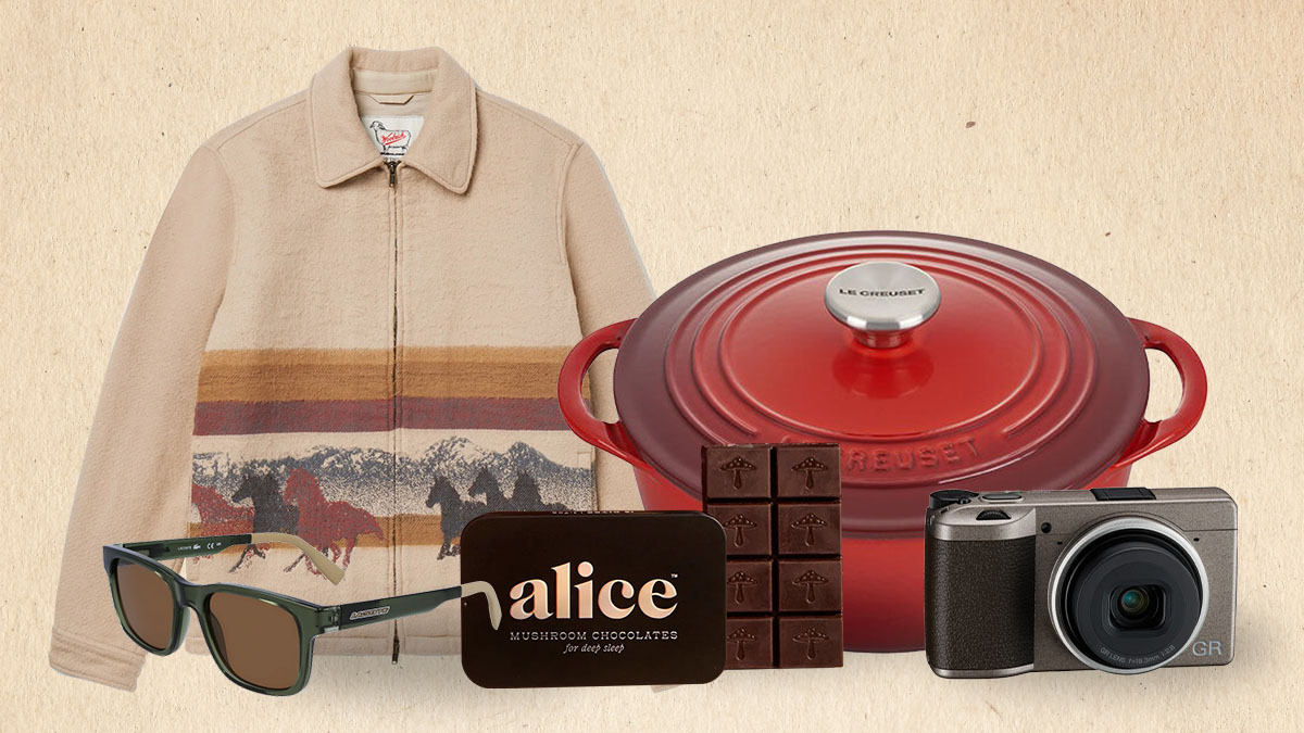 a collage of the products of the week on a tan background