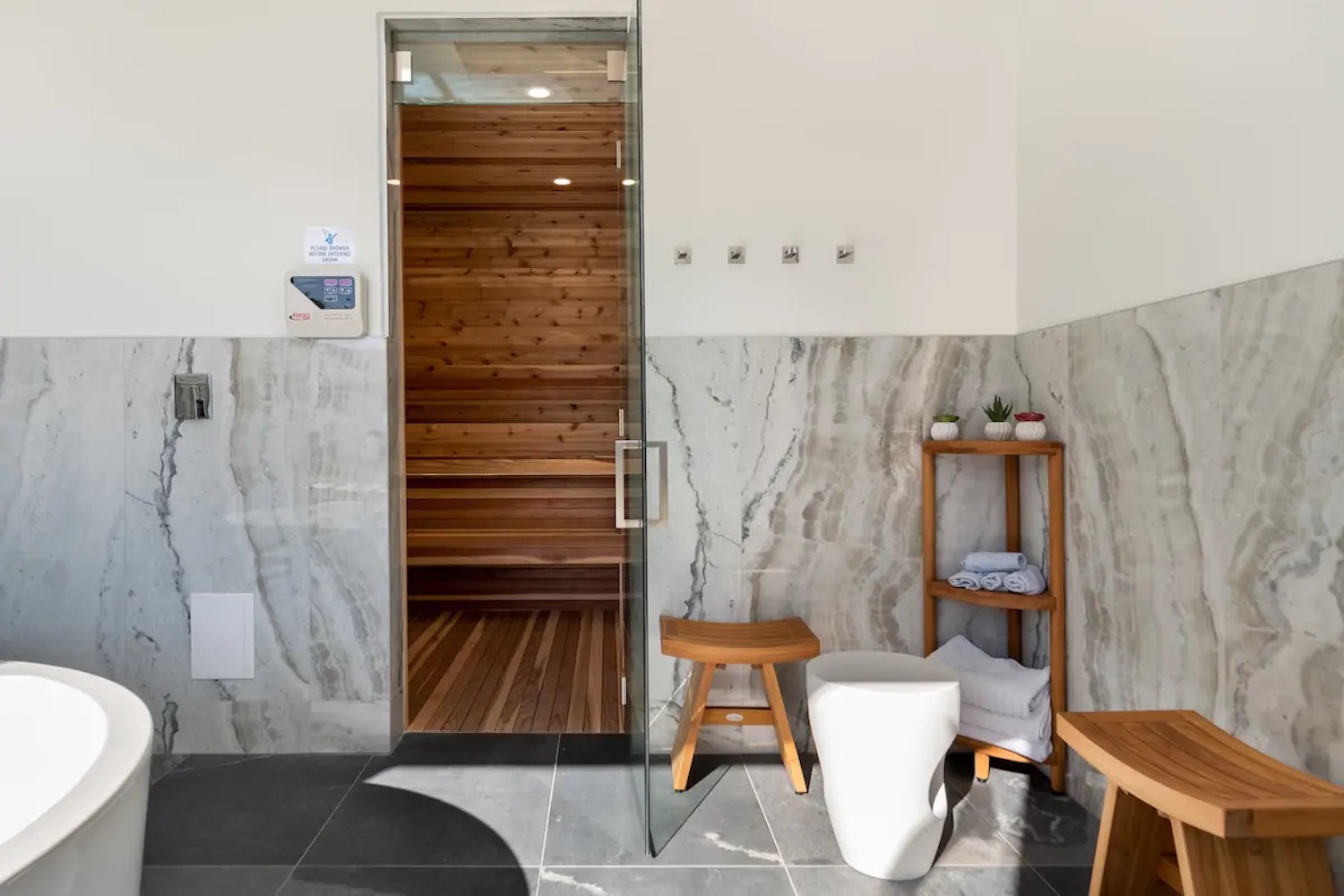 A picture of a sauna