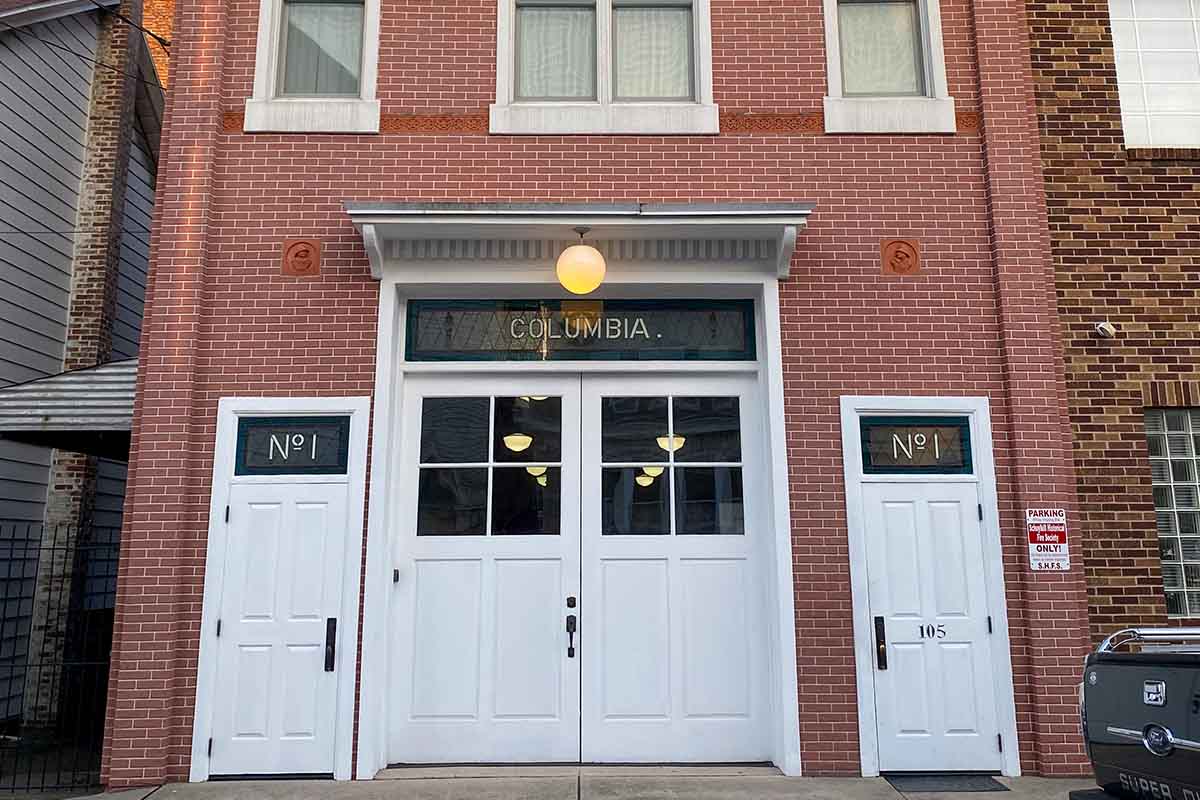An outside view of the Columbia Fire Company