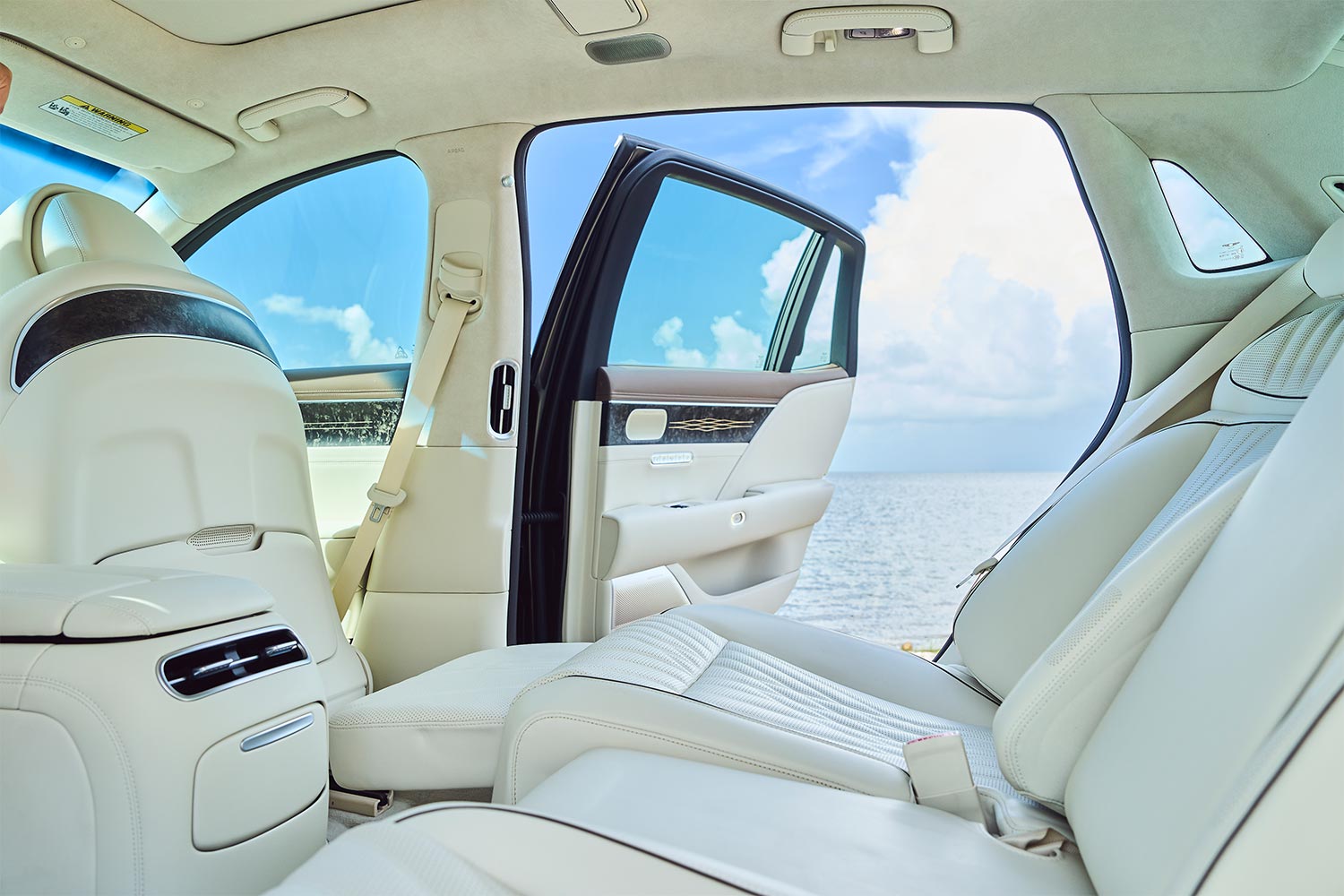 The back seats in the Genesis G90 sedan