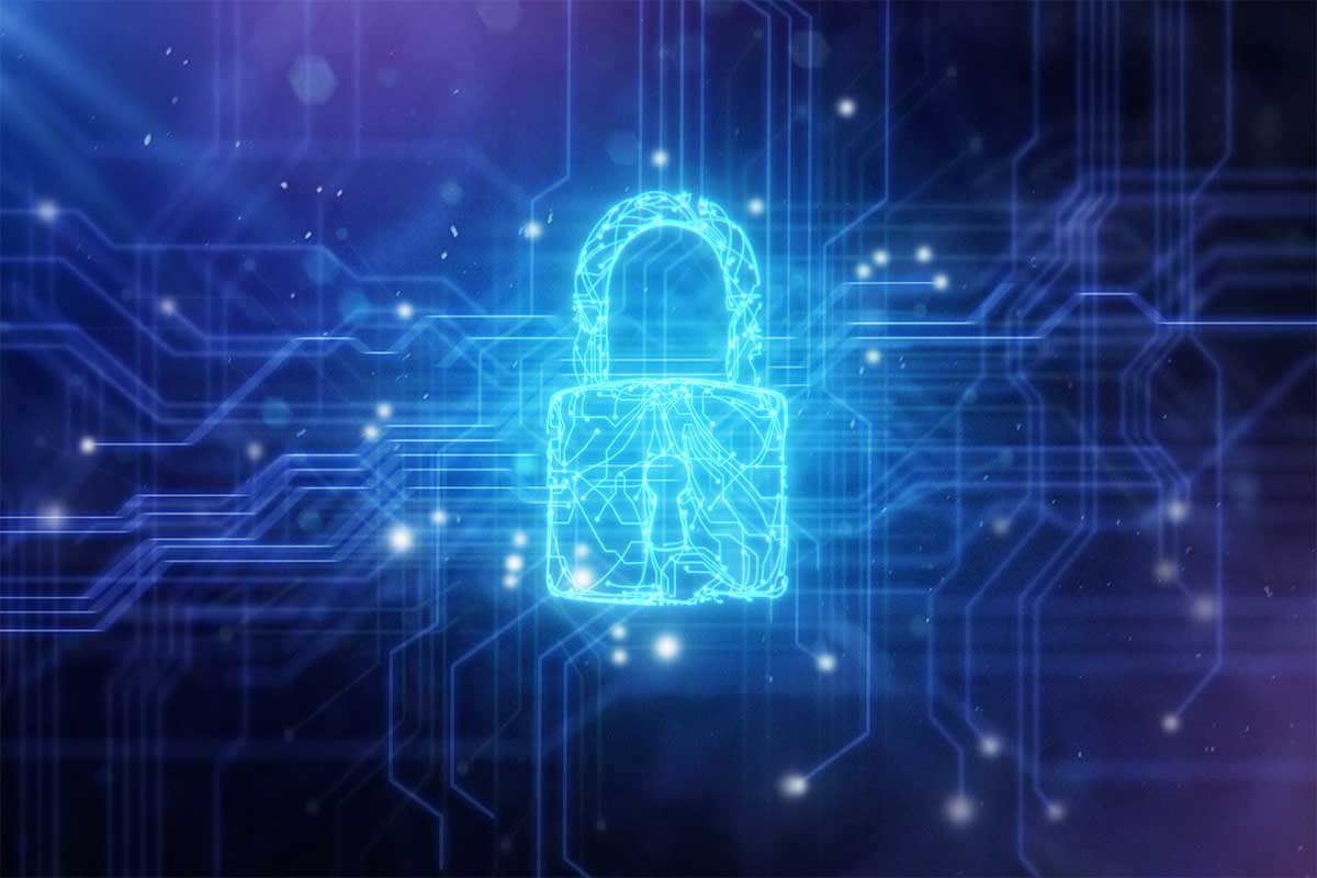 Security padlock in circuit board background. AI is getting really good at cracking passwords.