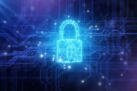 Security padlock in circuit board background. AI is getting really good at cracking passwords.