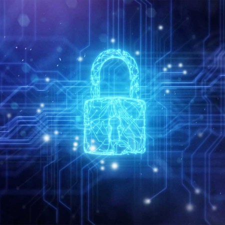Security padlock in circuit board background. AI is getting really good at cracking passwords.