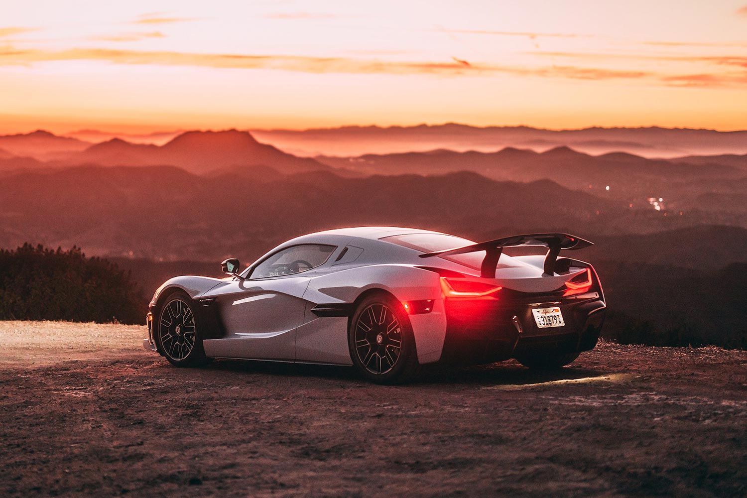 The Rimac Never car featuring a signature "necktie" design