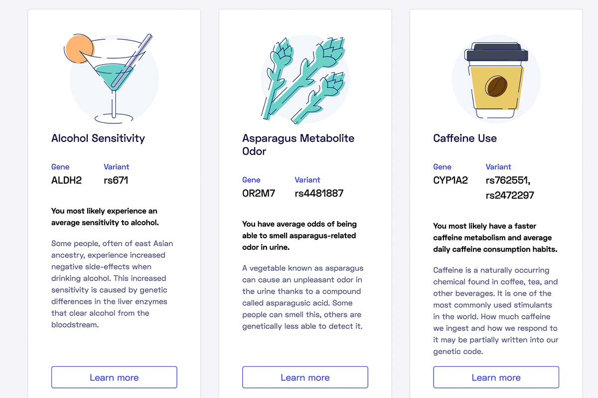 A traits report by Nebula Genomics