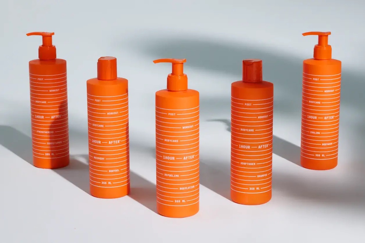 a collection of orange bottles from 1 Hour After