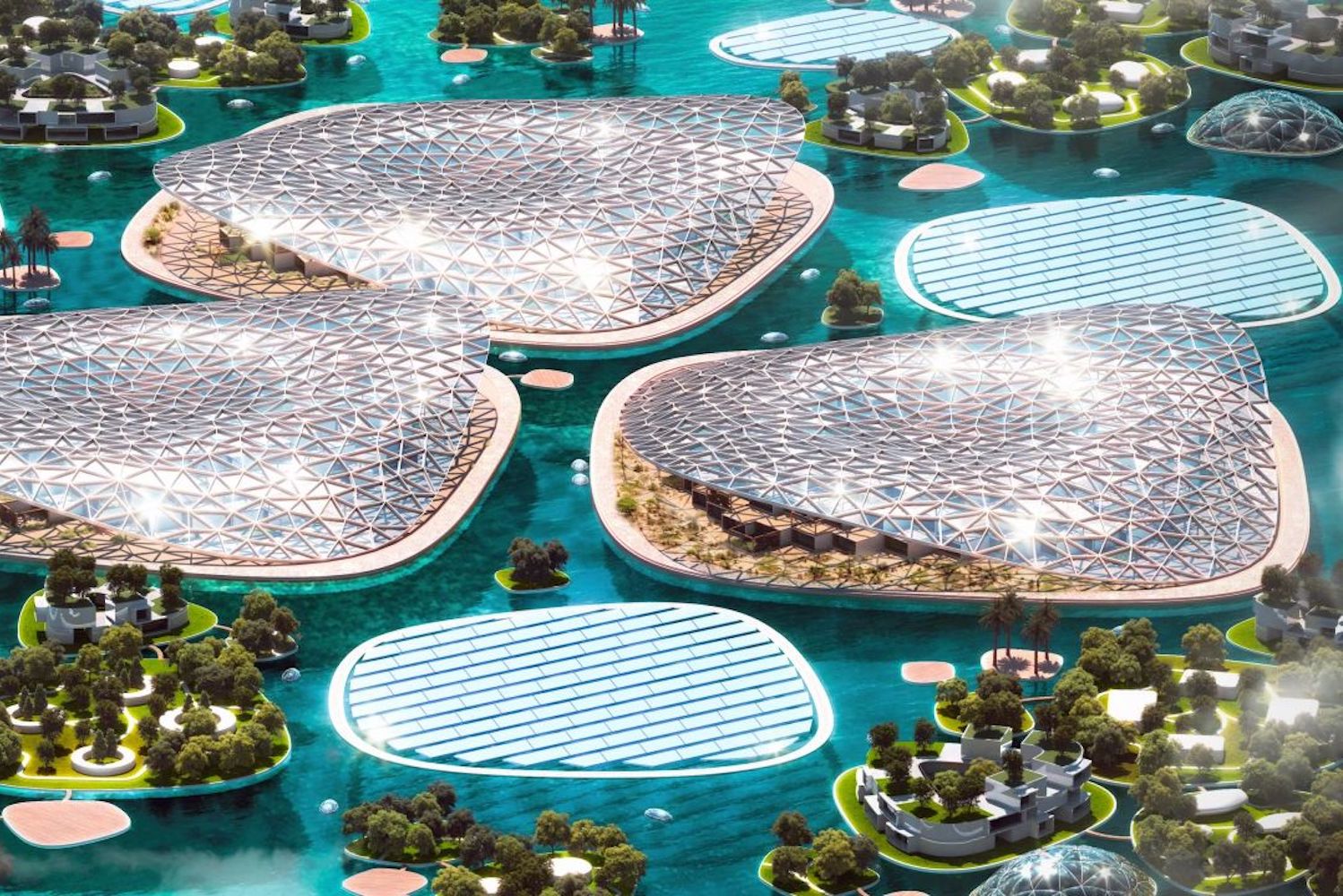 arial view of dubai reefs