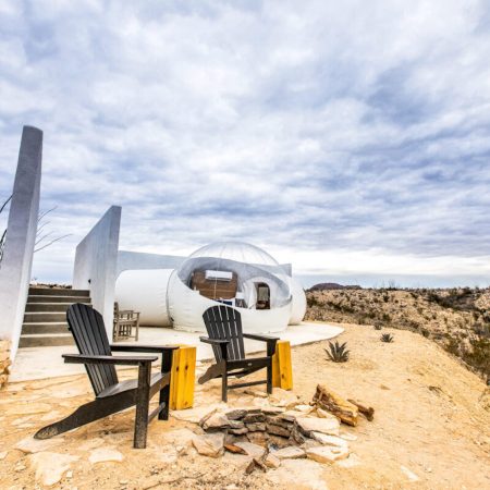 bubble-like house on a desert