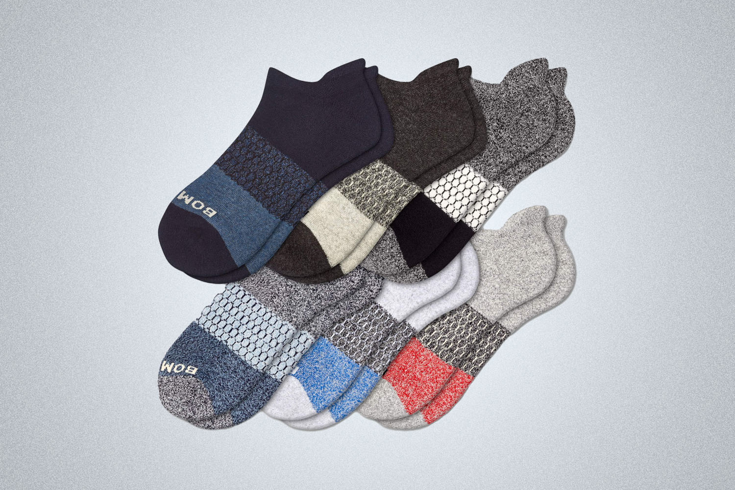 Bombas Men’s Tri-Block Marl Ankle Sock 6-Pack