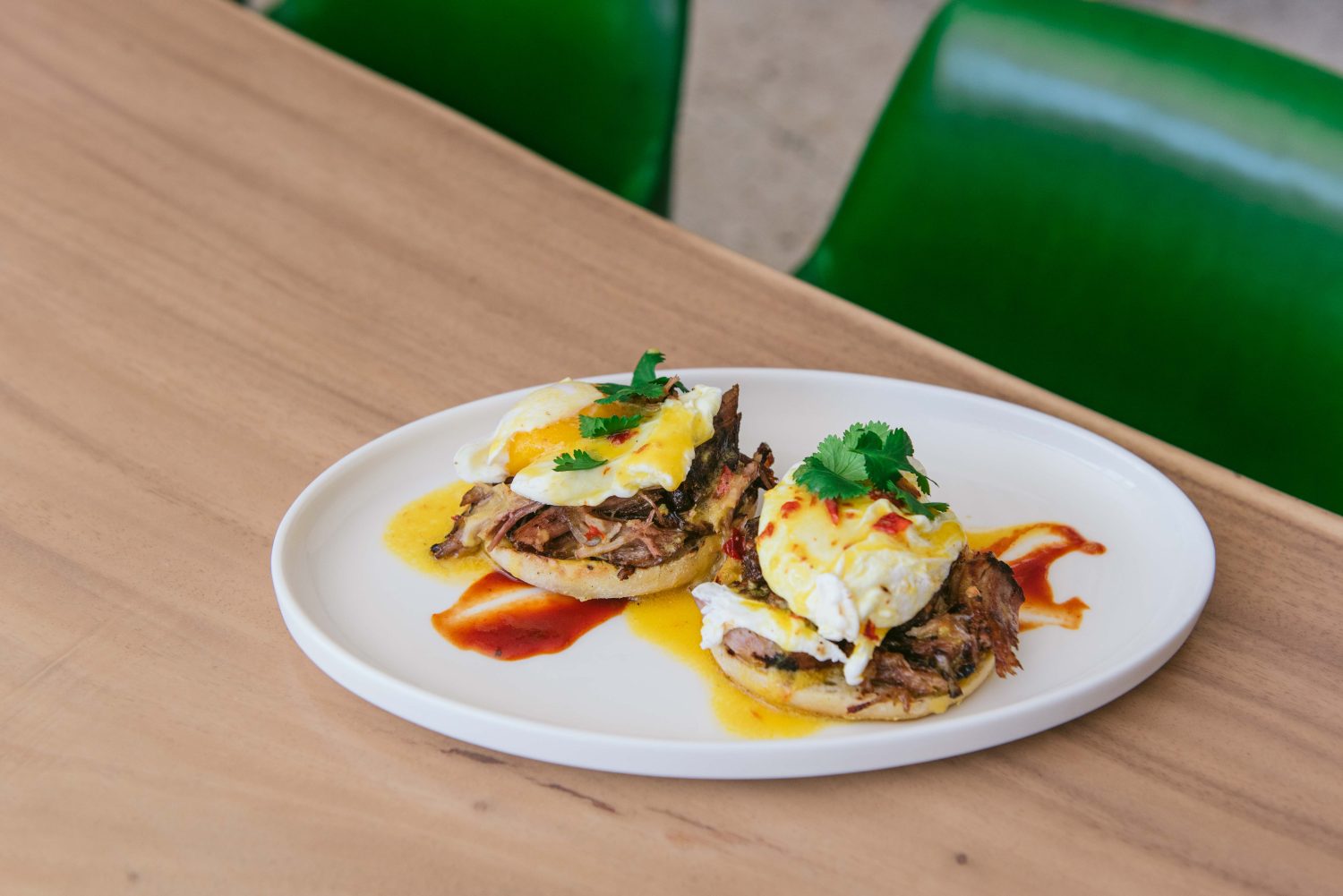 eggs benedict on a plate.