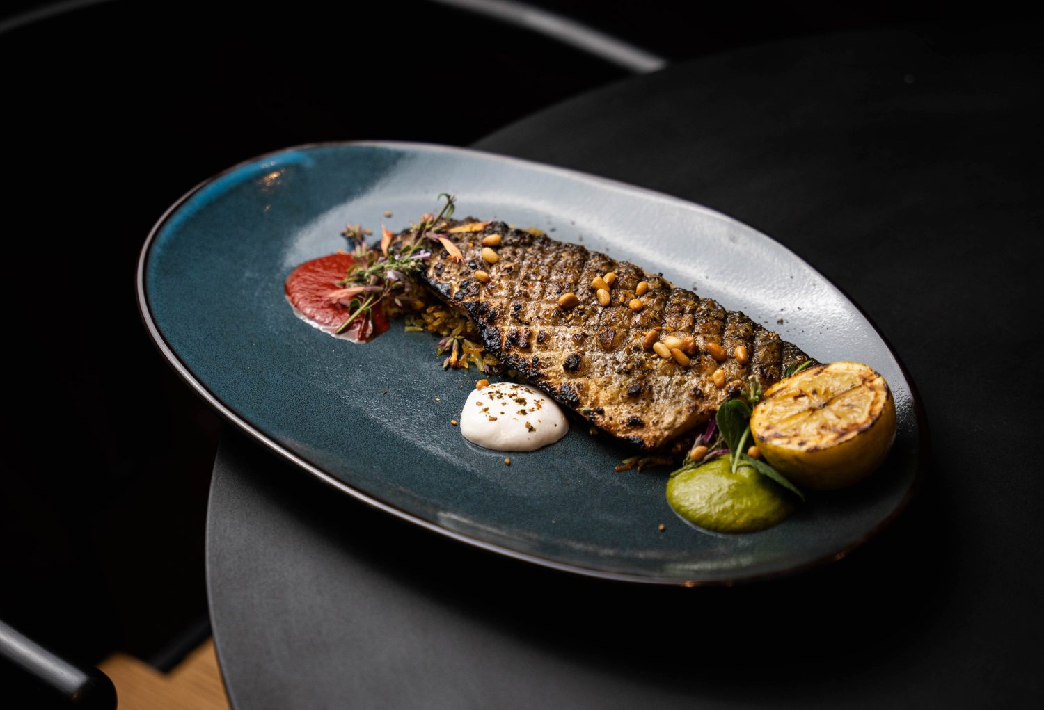 fish on a plate.
