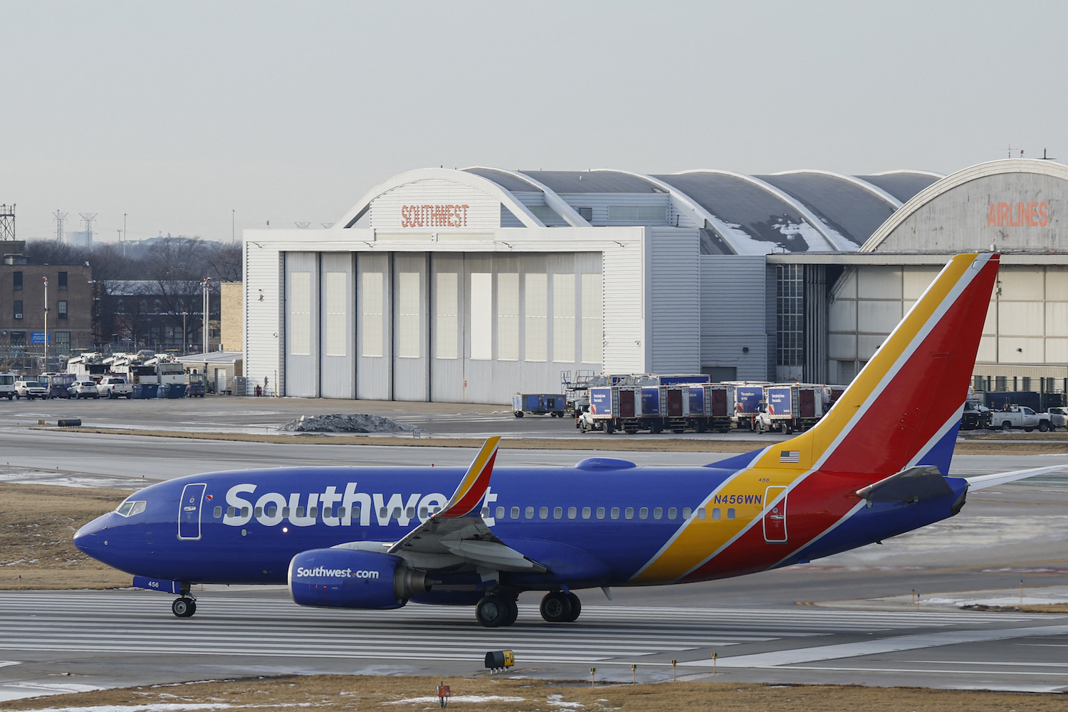 southwest airlines plane at the airport