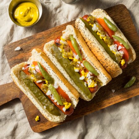 plate of hot dogs
