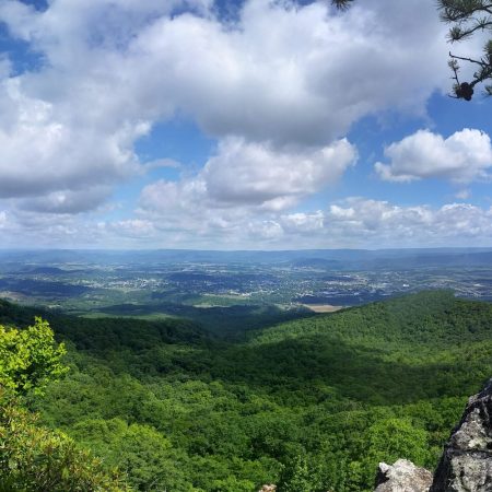 scenic view of low mountains/valleys in virginia.
