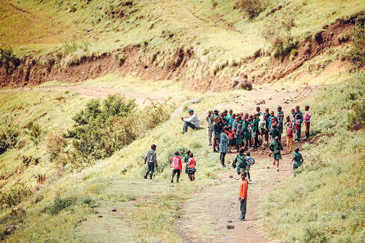 The village elementary school children