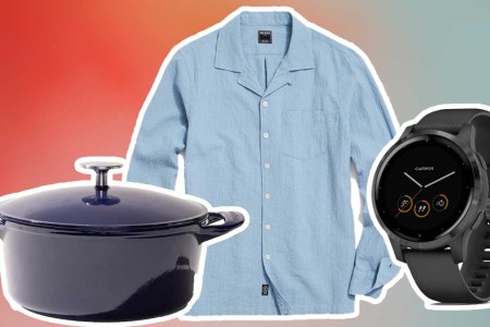 A sampling of the best Memorial Day Weekend deals, including an a dutch oven, blue longsleeve button down and a garmin watch