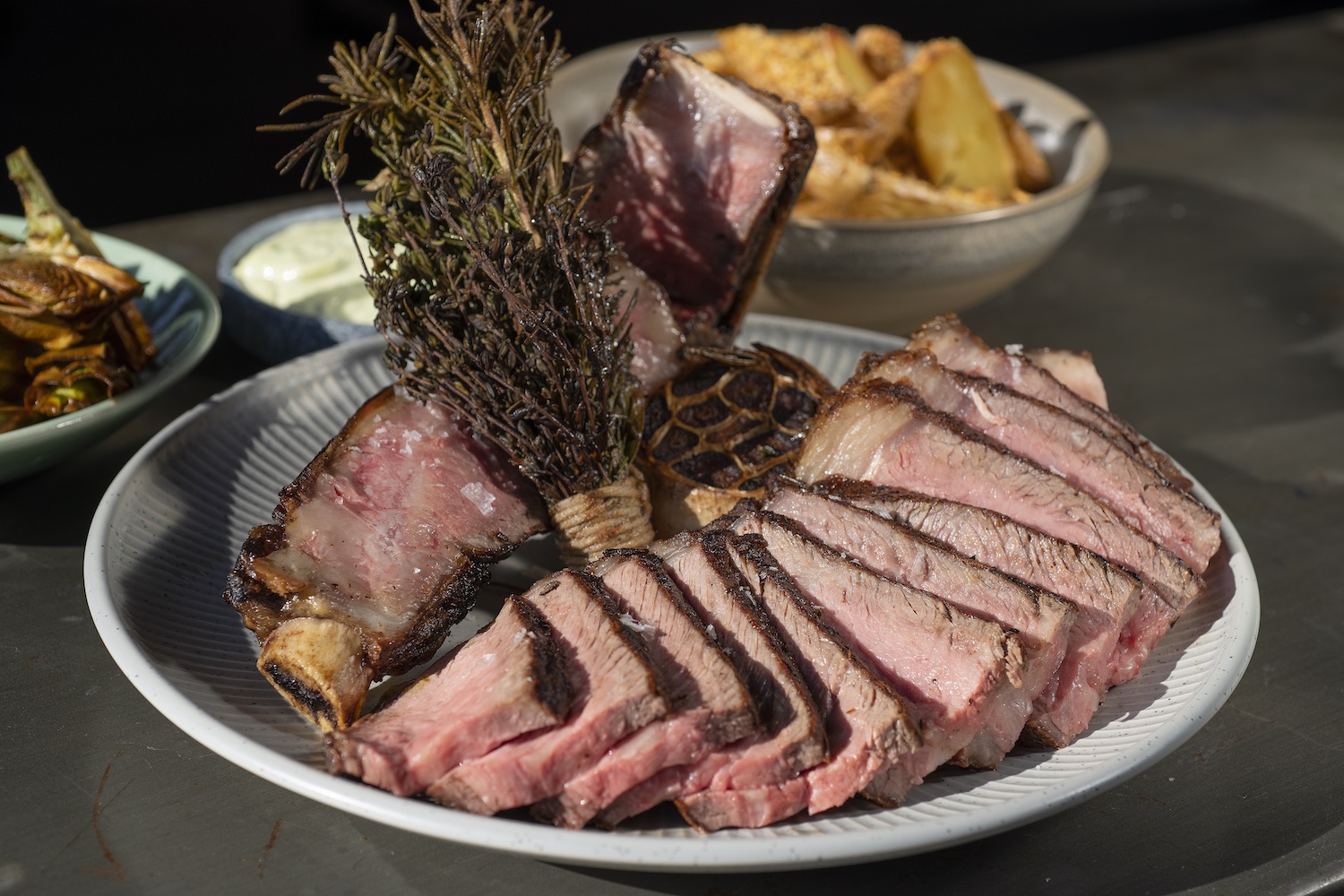 Steak on a plate.