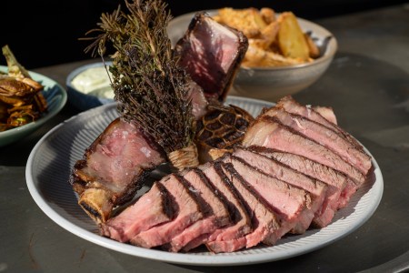 Steak on a plate.