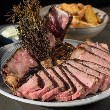 Steak on a plate.