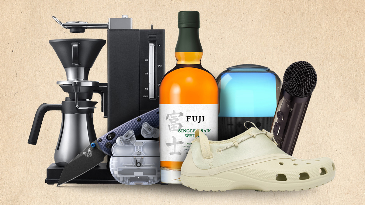 a collage of the products of the week on a tan background