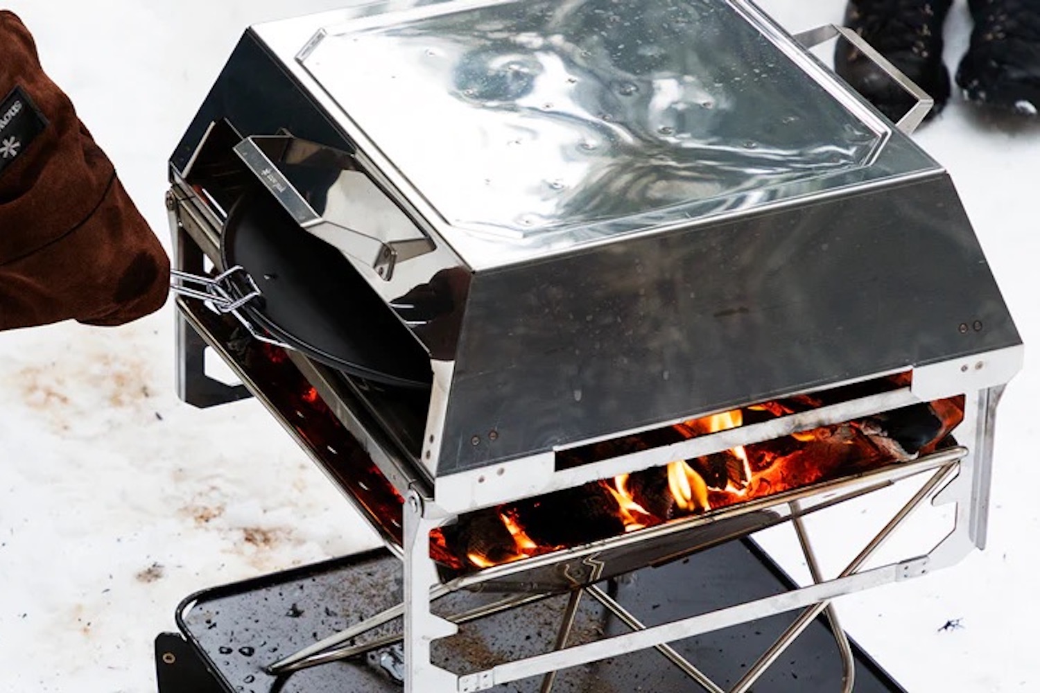 a snow peak grill outdoors